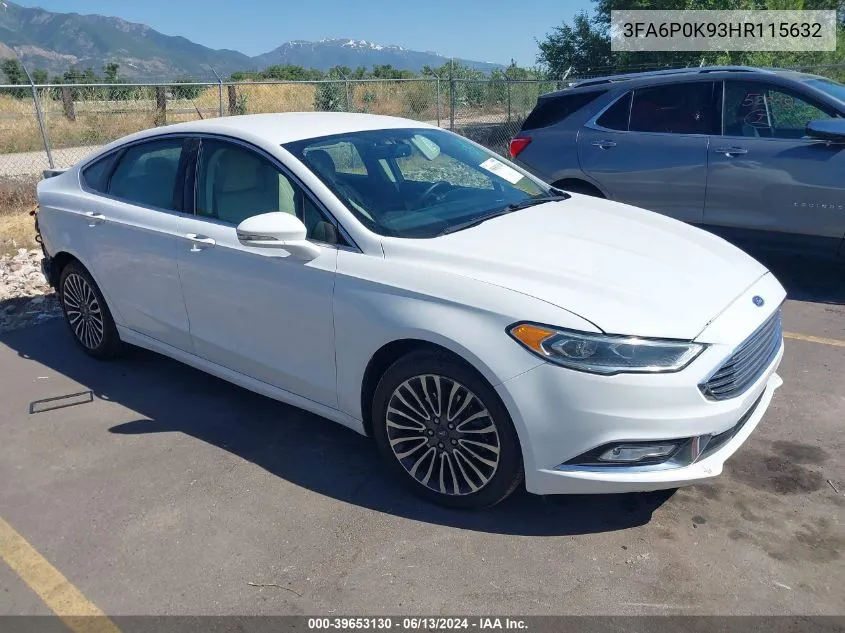 2017 Ford Fusion Titanium VIN: 3FA6P0K93HR115632 Lot: 39653130