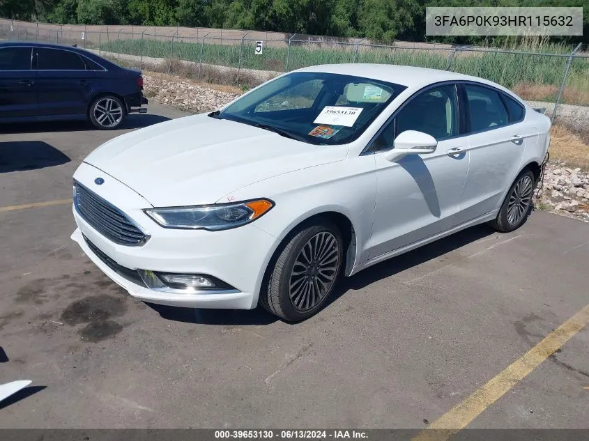 2017 Ford Fusion Titanium VIN: 3FA6P0K93HR115632 Lot: 39653130