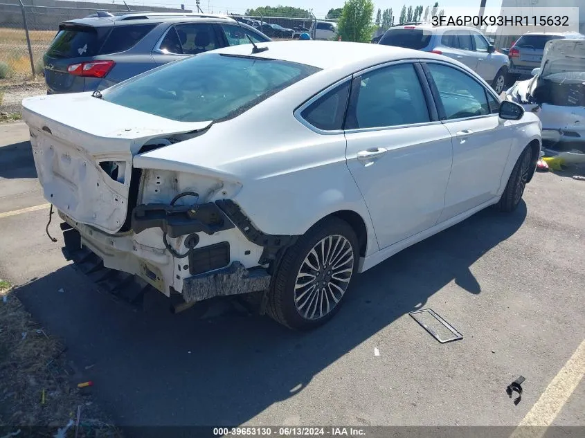 2017 Ford Fusion Titanium VIN: 3FA6P0K93HR115632 Lot: 39653130