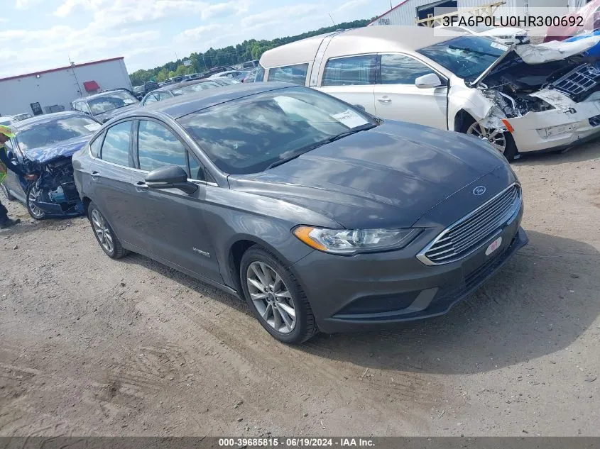 2017 Ford Fusion Hybrid Se VIN: 3FA6P0LU0HR300692 Lot: 39685815