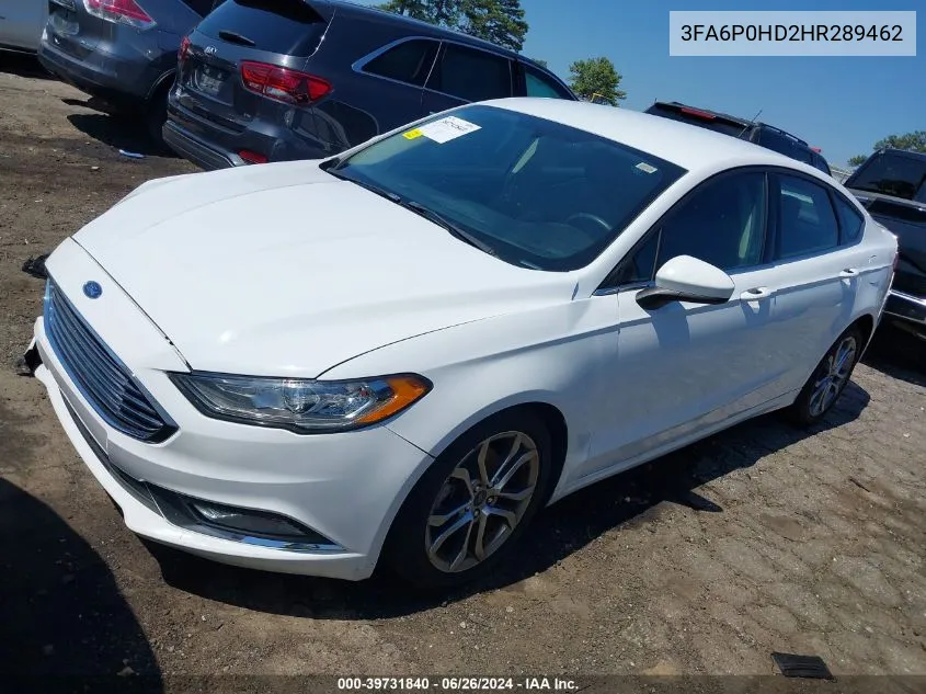 2017 Ford Fusion Se VIN: 3FA6P0HD2HR289462 Lot: 39731840