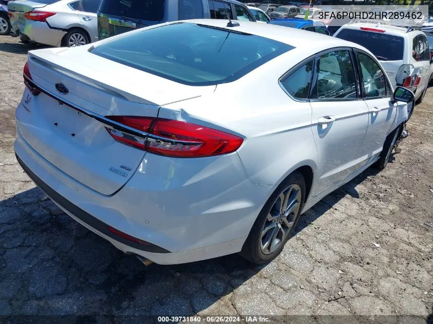 2017 Ford Fusion Se VIN: 3FA6P0HD2HR289462 Lot: 39731840