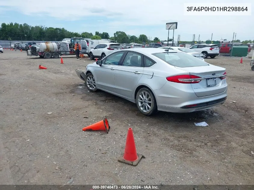 2017 Ford Fusion Se VIN: 3FA6P0HD1HR298864 Lot: 39740473