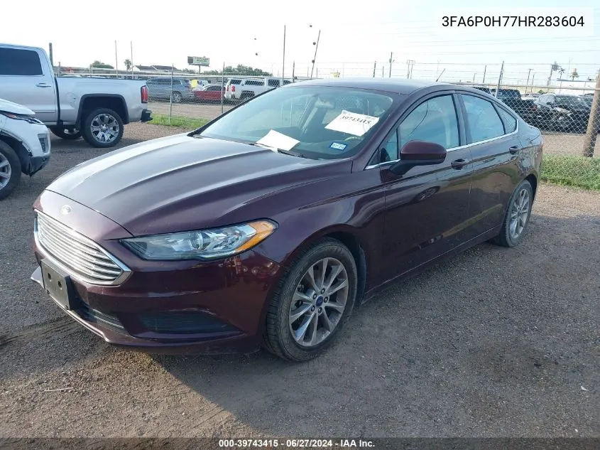 2017 Ford Fusion Se VIN: 3FA6P0H77HR283604 Lot: 39743415