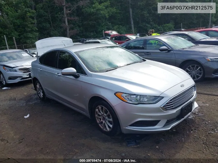 2017 Ford Fusion S VIN: 3FA6P0G7XHR212575 Lot: 39759474