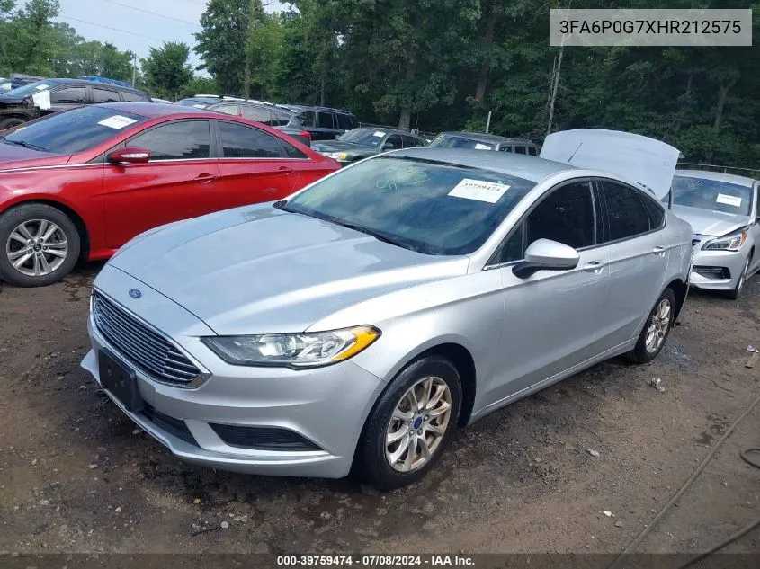 2017 Ford Fusion S VIN: 3FA6P0G7XHR212575 Lot: 39759474