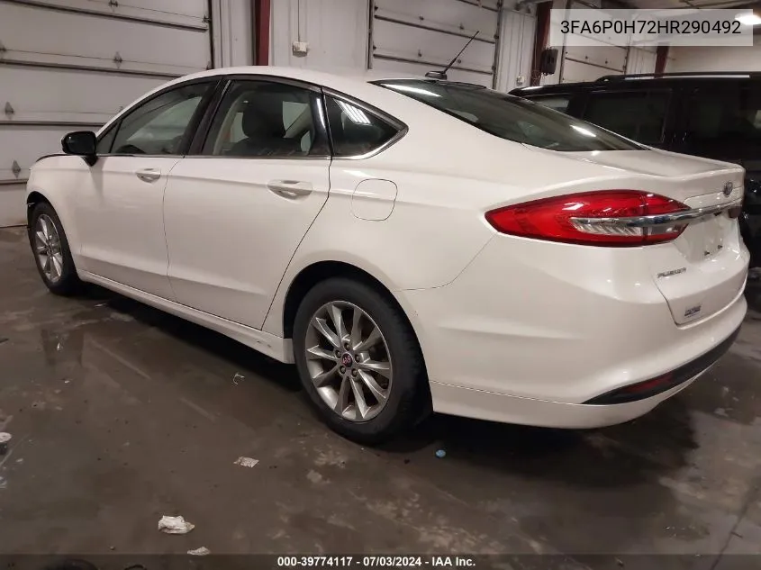 2017 Ford Fusion Se VIN: 3FA6P0H72HR290492 Lot: 39774117