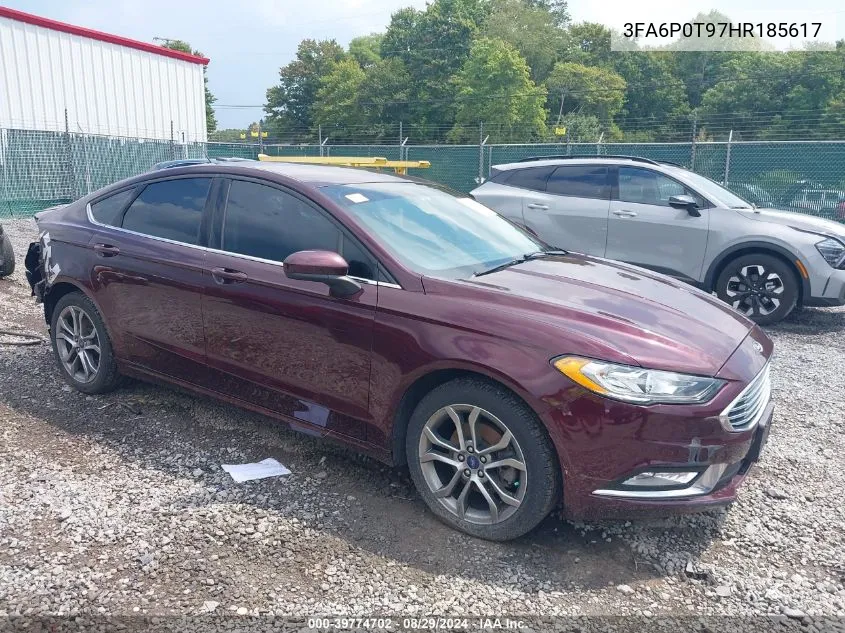 2017 Ford Fusion Se VIN: 3FA6P0T97HR185617 Lot: 39774702