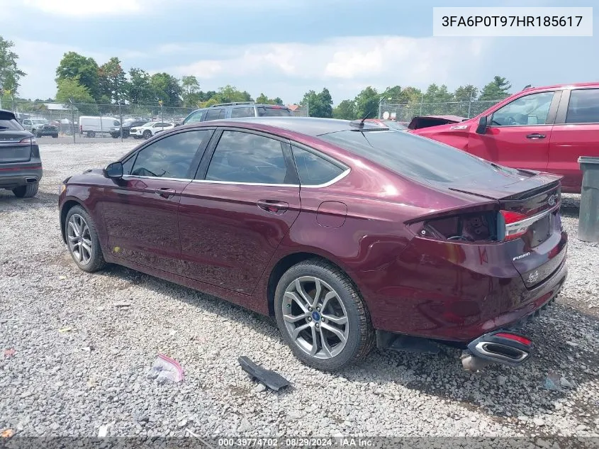 2017 Ford Fusion Se VIN: 3FA6P0T97HR185617 Lot: 39774702