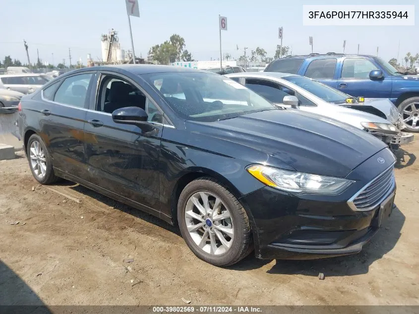 2017 Ford Fusion Se VIN: 3FA6P0H77HR335944 Lot: 39802569