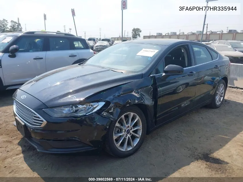 2017 Ford Fusion Se VIN: 3FA6P0H77HR335944 Lot: 39802569