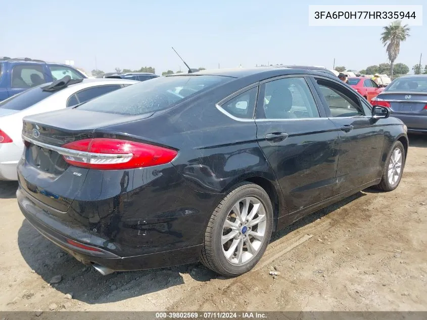 2017 Ford Fusion Se VIN: 3FA6P0H77HR335944 Lot: 39802569