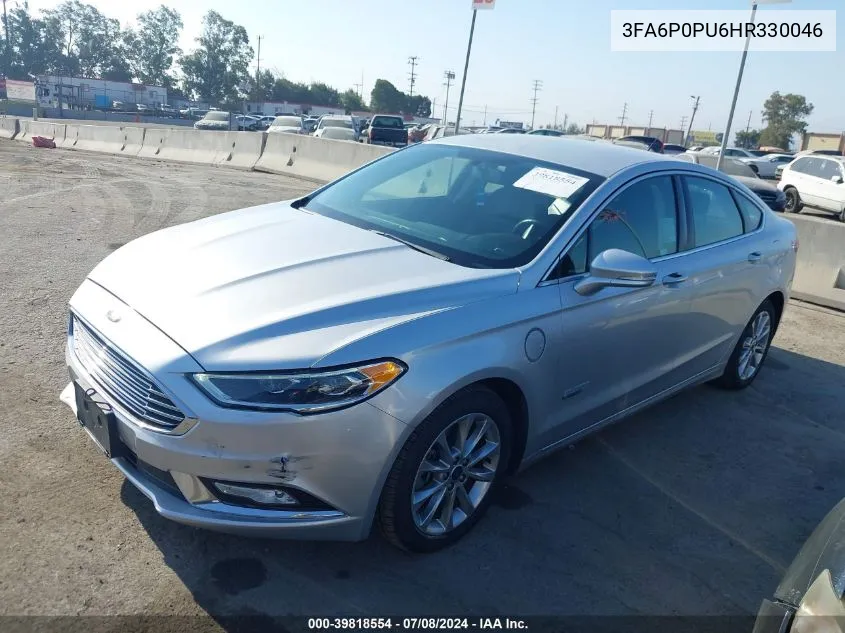 2017 Ford Fusion Energi Se Luxury VIN: 3FA6P0PU6HR330046 Lot: 39818554