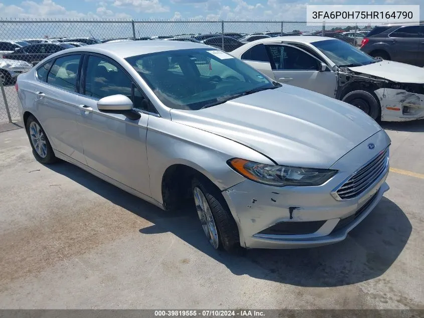 2017 Ford Fusion Se VIN: 3FA6P0H75HR164790 Lot: 39819555