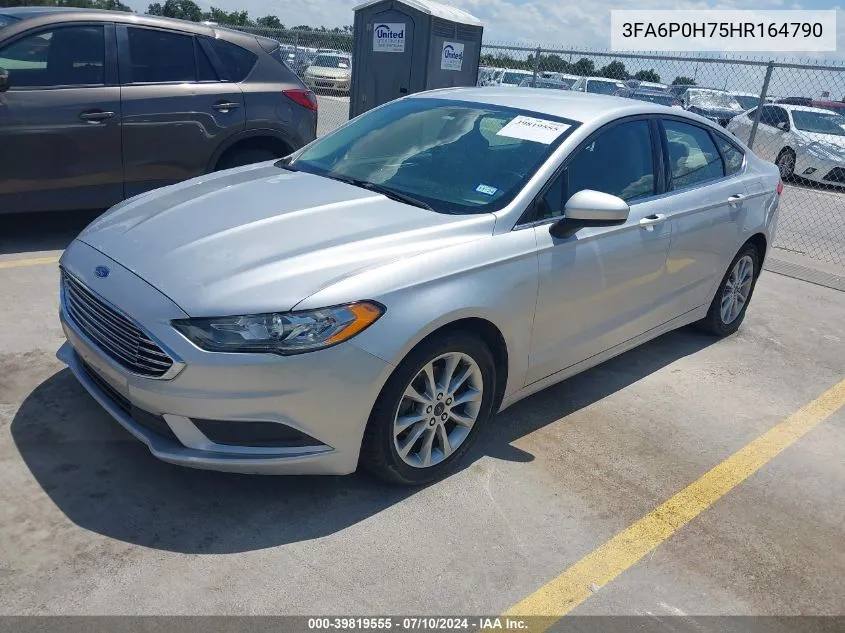 2017 Ford Fusion Se VIN: 3FA6P0H75HR164790 Lot: 39819555