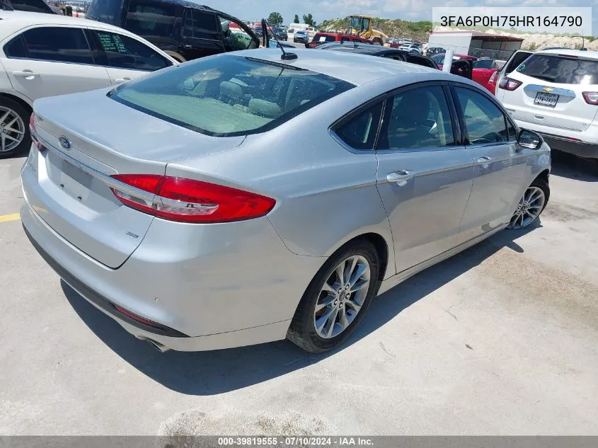 2017 Ford Fusion Se VIN: 3FA6P0H75HR164790 Lot: 39819555