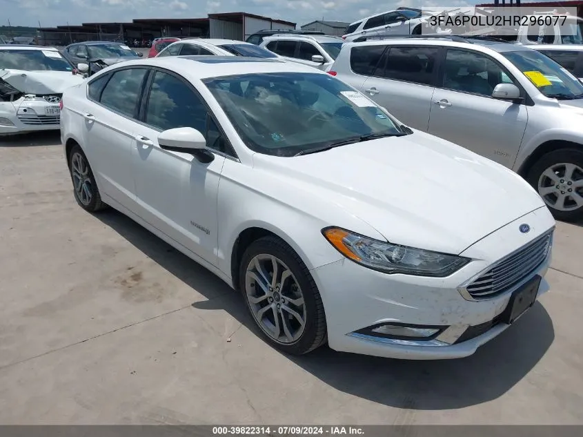 3FA6P0LU2HR296077 2017 Ford Fusion Hybrid Se