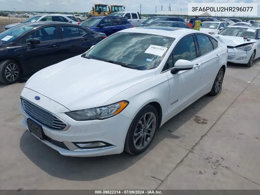 2017 Ford Fusion Hybrid Se VIN: 3FA6P0LU2HR296077 Lot: 39822314