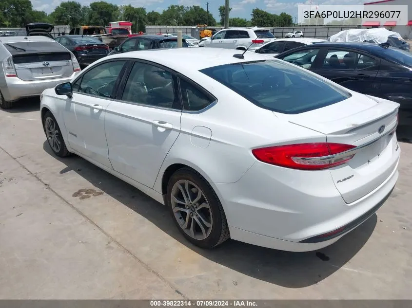 2017 Ford Fusion Hybrid Se VIN: 3FA6P0LU2HR296077 Lot: 39822314