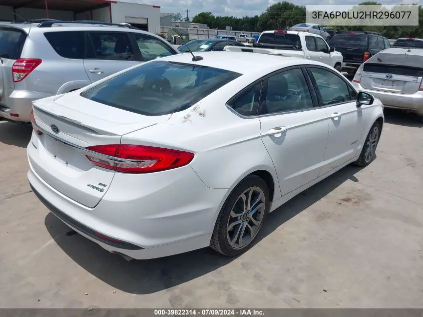 3FA6P0LU2HR296077 2017 Ford Fusion Hybrid Se