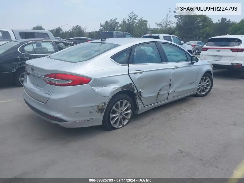 2017 Ford Fusion Hybrid Se VIN: 3FA6P0LU9HR224793 Lot: 39825709