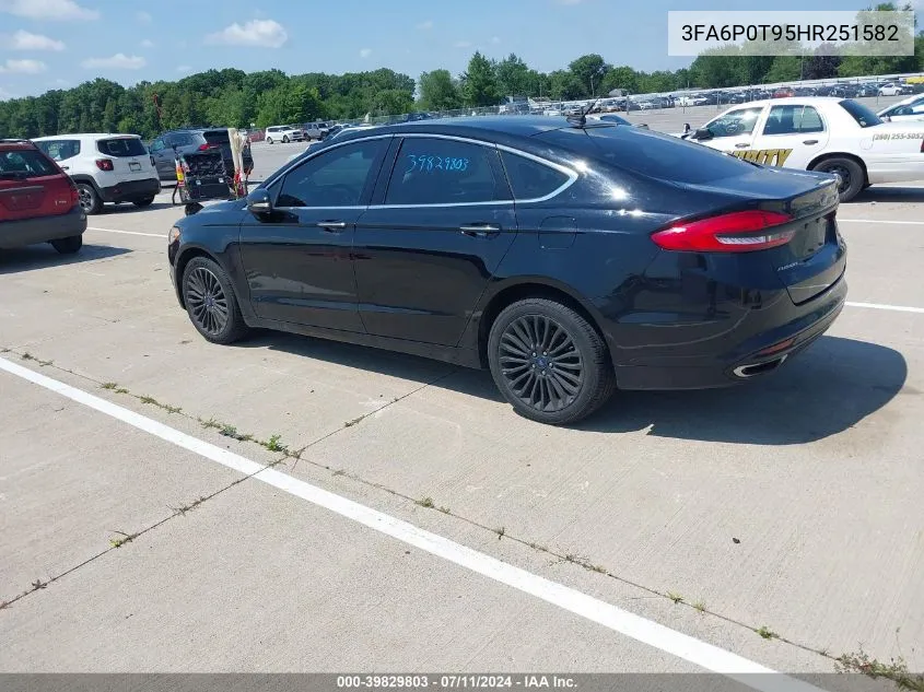 2017 Ford Fusion Se VIN: 3FA6P0T95HR251582 Lot: 39829803