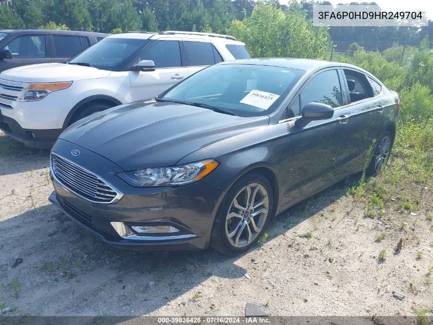 2017 Ford Fusion Se VIN: 3FA6P0HD9HR249704 Lot: 39836425