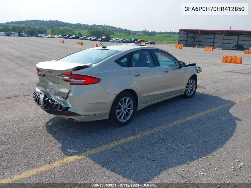 2017 Ford Fusion Se VIN: 3FA6P0H70HR412850 Lot: 39840921