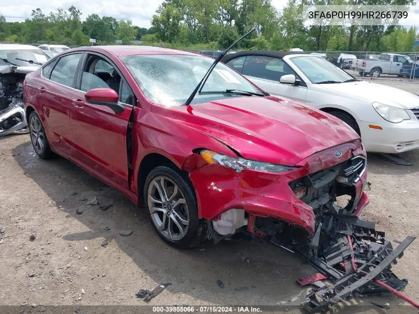 2017 Ford Fusion Se VIN: 3FA6P0H99HR266739 Lot: 39855066