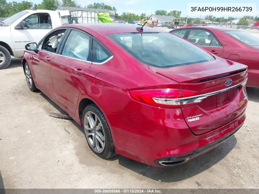 2017 Ford Fusion Se VIN: 3FA6P0H99HR266739 Lot: 39855066