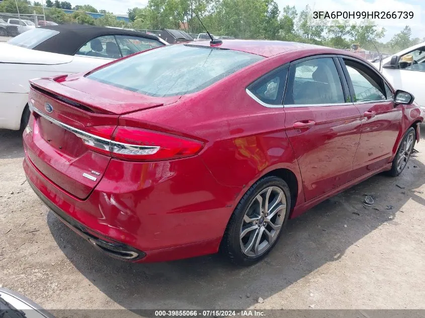 2017 Ford Fusion Se VIN: 3FA6P0H99HR266739 Lot: 39855066