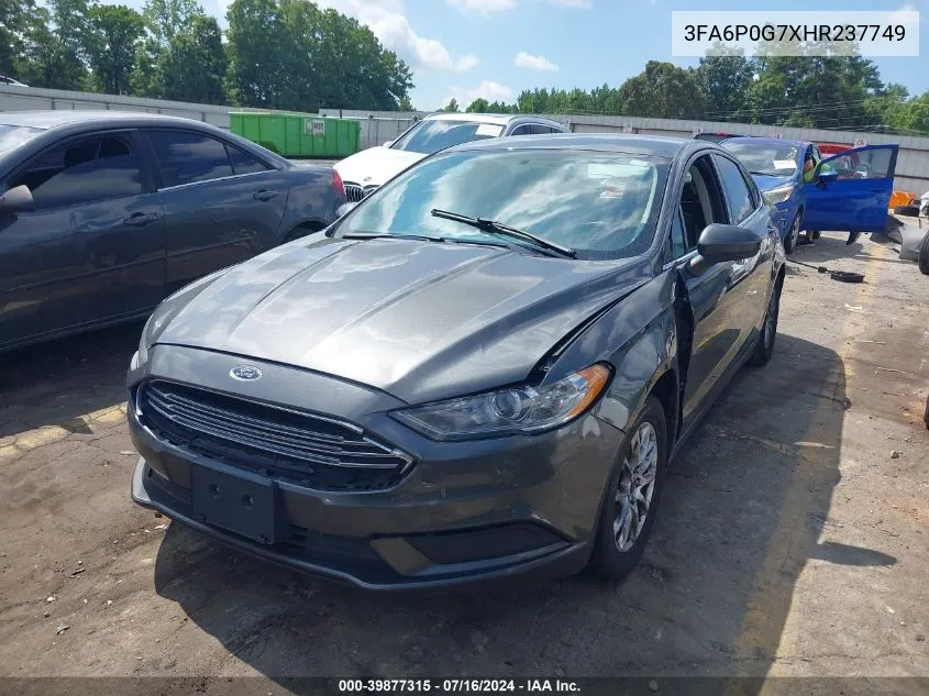 2017 Ford Fusion S VIN: 3FA6P0G7XHR237749 Lot: 39877315