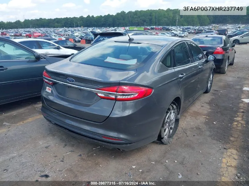 3FA6P0G7XHR237749 2017 Ford Fusion S