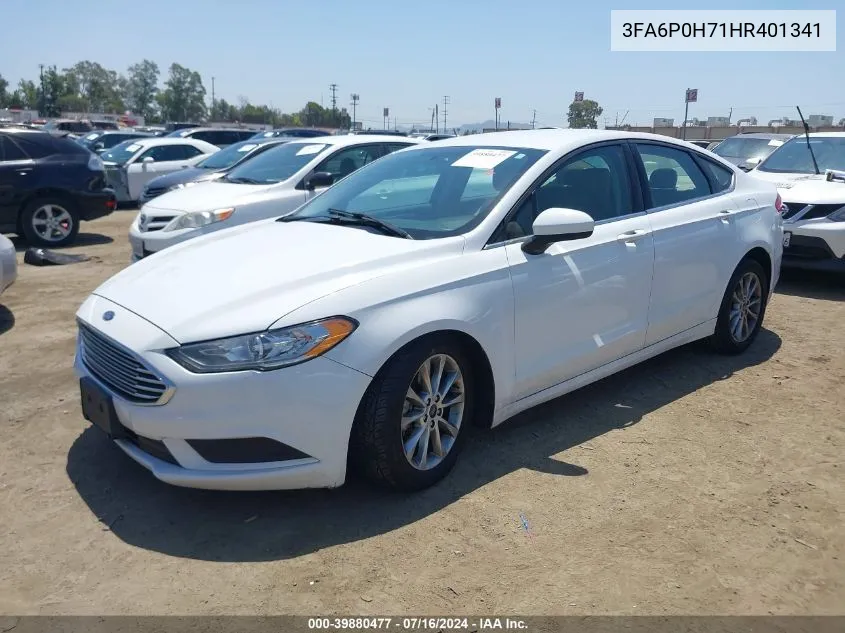 2017 Ford Fusion Se VIN: 3FA6P0H71HR401341 Lot: 39880477