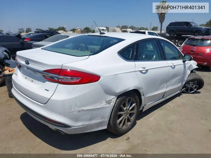 2017 Ford Fusion Se VIN: 3FA6P0H71HR401341 Lot: 39880477