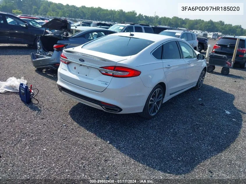 2017 Ford Fusion Titanium VIN: 3FA6P0D97HR185020 Lot: 39882438