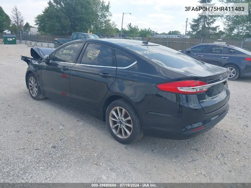 2017 Ford Fusion Se VIN: 3FA6P0H75HR411483 Lot: 39890660