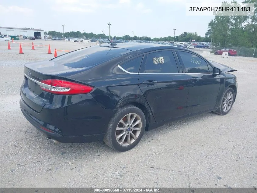 2017 Ford Fusion Se VIN: 3FA6P0H75HR411483 Lot: 39890660