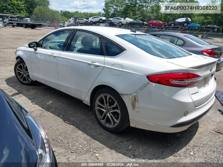 2017 Ford Fusion S VIN: 3FA6P0G74HR308220 Lot: 39898595