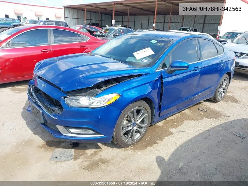 2017 Ford Fusion Se VIN: 3FA6P0H78HR342563 Lot: 39901650