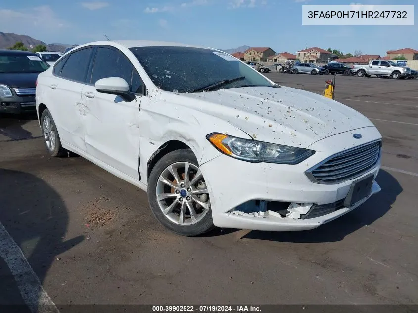 2017 Ford Fusion Se VIN: 3FA6P0H71HR247732 Lot: 39902522