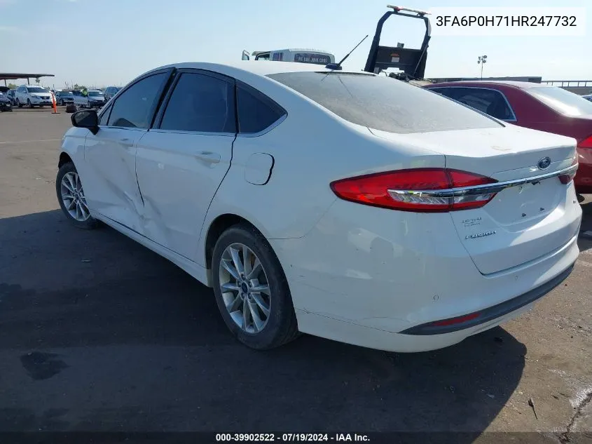 2017 Ford Fusion Se VIN: 3FA6P0H71HR247732 Lot: 39902522