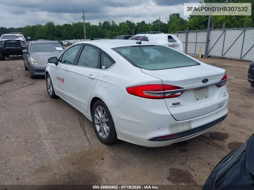 2017 Ford Fusion Se VIN: 3FA6P0HD1HR307532 Lot: 39905962