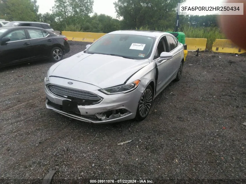 3FA6P0RU2HR250434 2017 Ford Fusion Hybrid Titanium