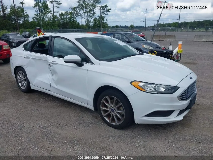 2017 Ford Fusion Se VIN: 3FA6P0H73HR112445 Lot: 39912059