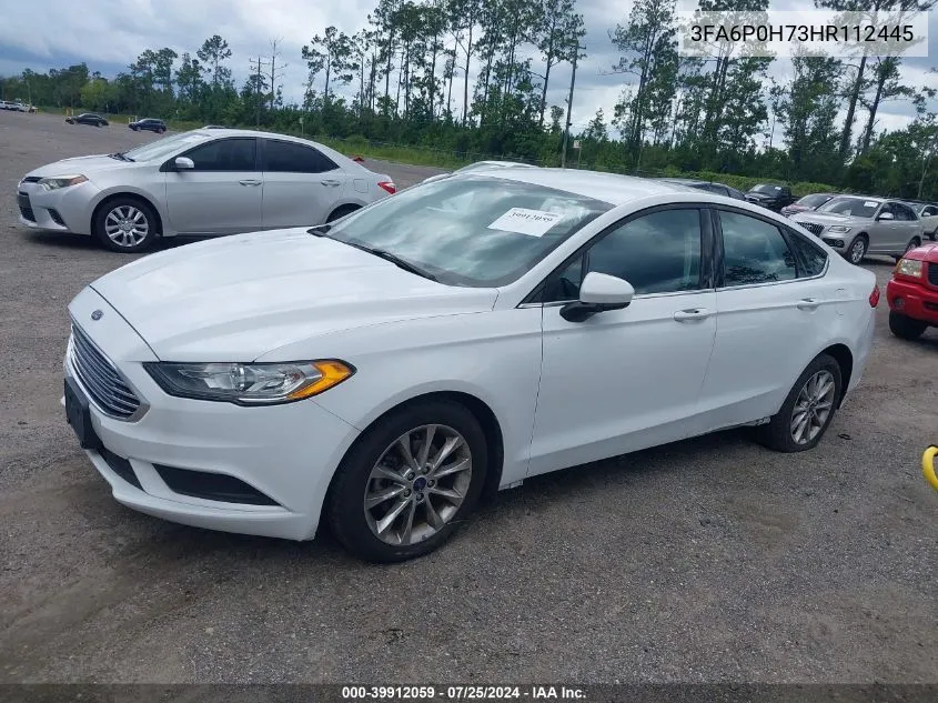 2017 Ford Fusion Se VIN: 3FA6P0H73HR112445 Lot: 39912059