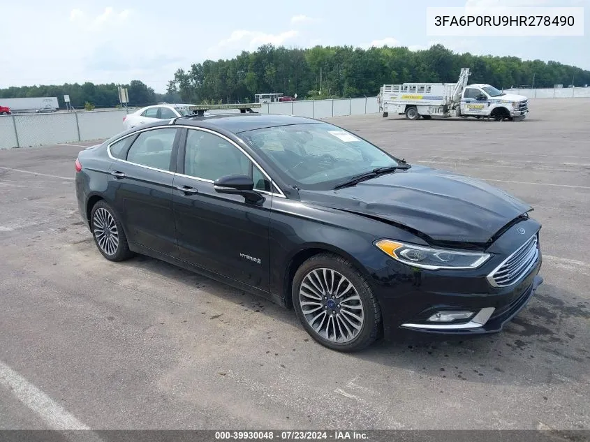 3FA6P0RU9HR278490 2017 Ford Fusion Hybrid Titanium