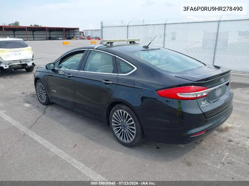 3FA6P0RU9HR278490 2017 Ford Fusion Hybrid Titanium