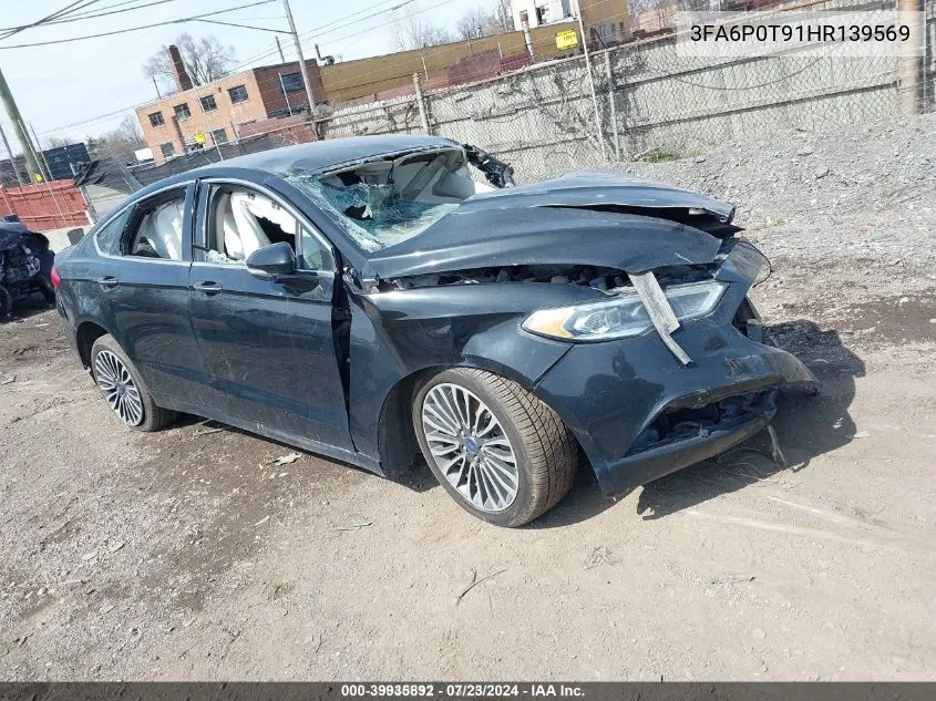 2017 Ford Fusion Se VIN: 3FA6P0T91HR139569 Lot: 39935892