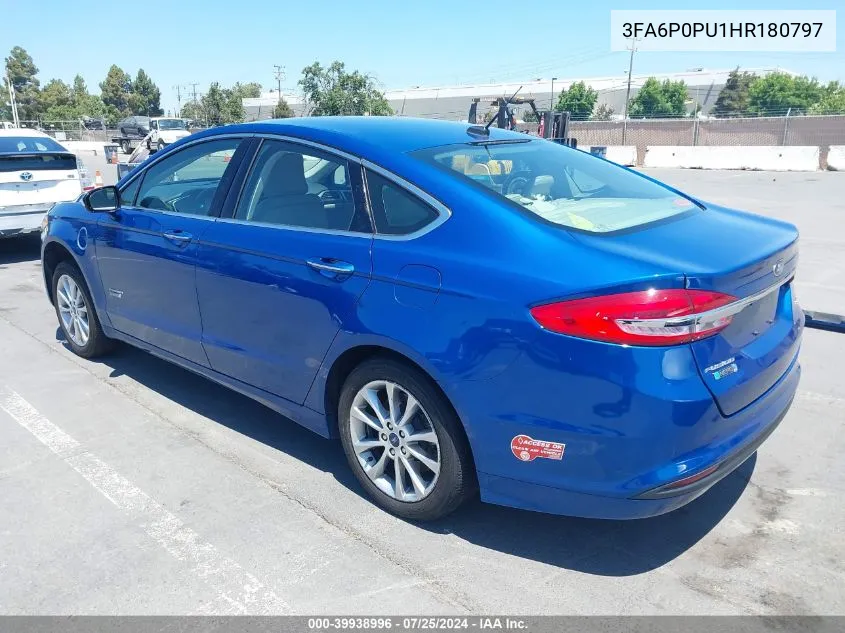 2017 Ford Fusion Energi Se Luxury VIN: 3FA6P0PU1HR180797 Lot: 39938996